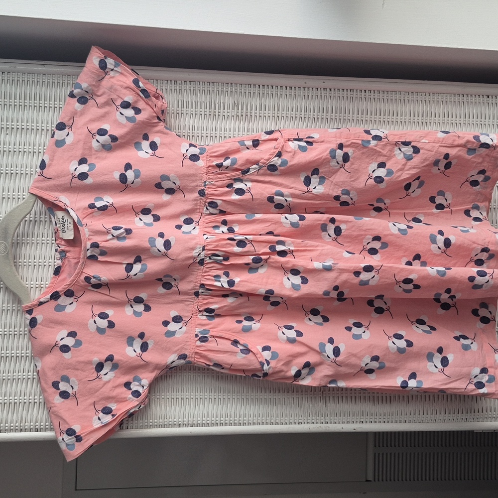 Boden Pink and Blue/white Printed Dress Size 7-8